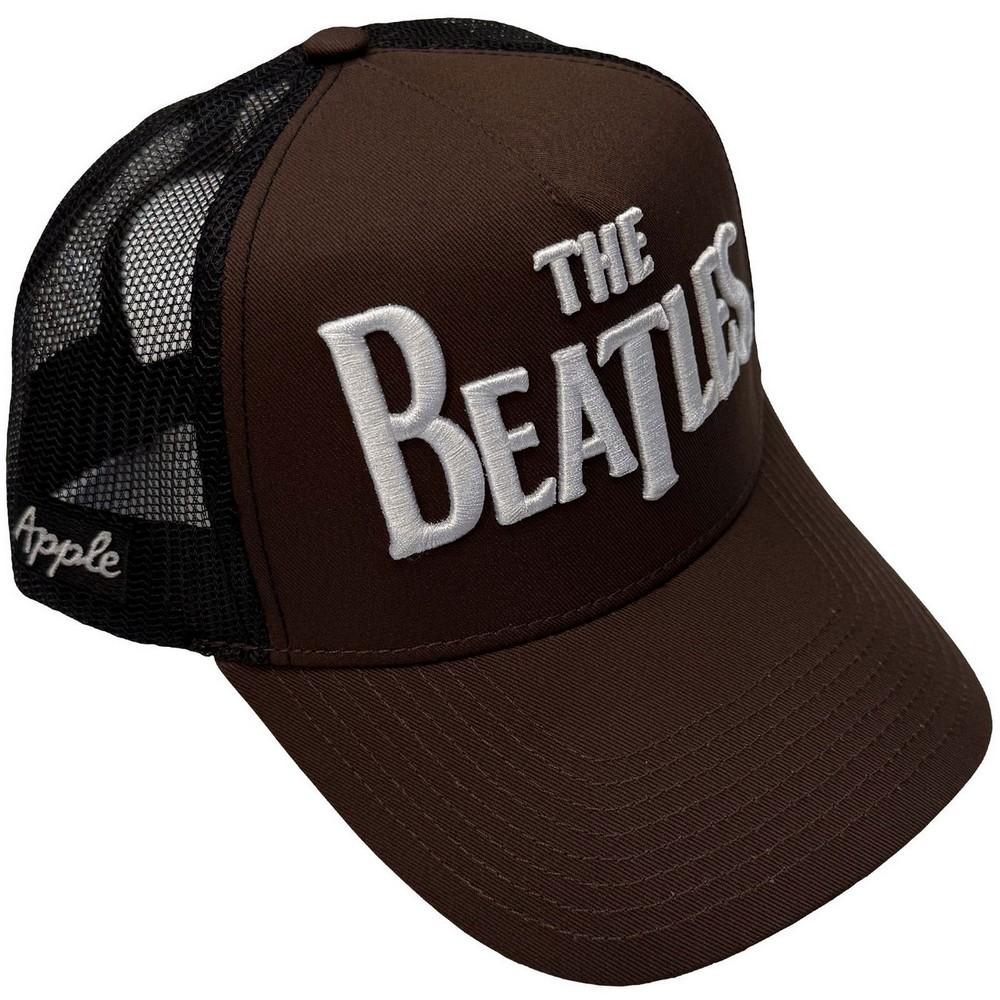 The Beatles Unisex Adult Drop T Logo & Apple Mesh Back Trucker Cap