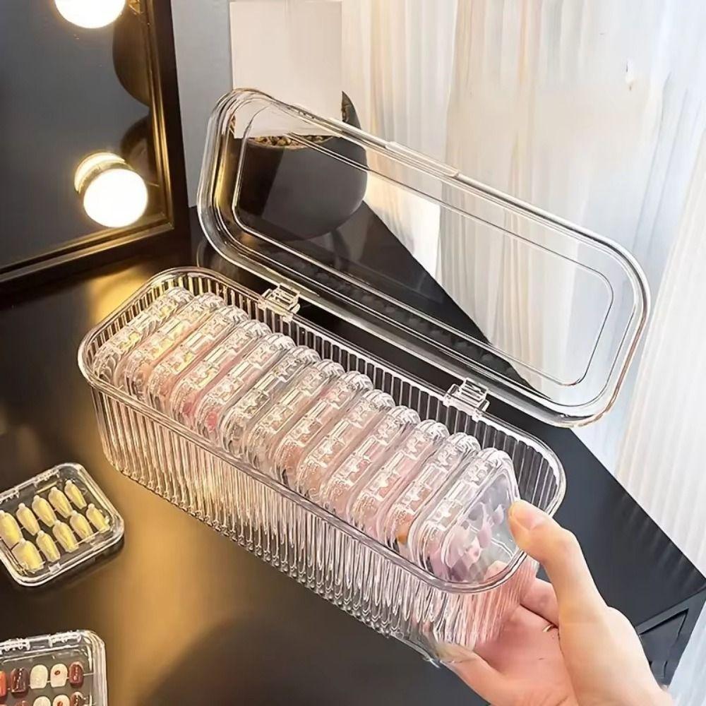 Clear Plastic Press on Nail Storage Box Sealed Bracelet Storage Cases  Travel Organizer