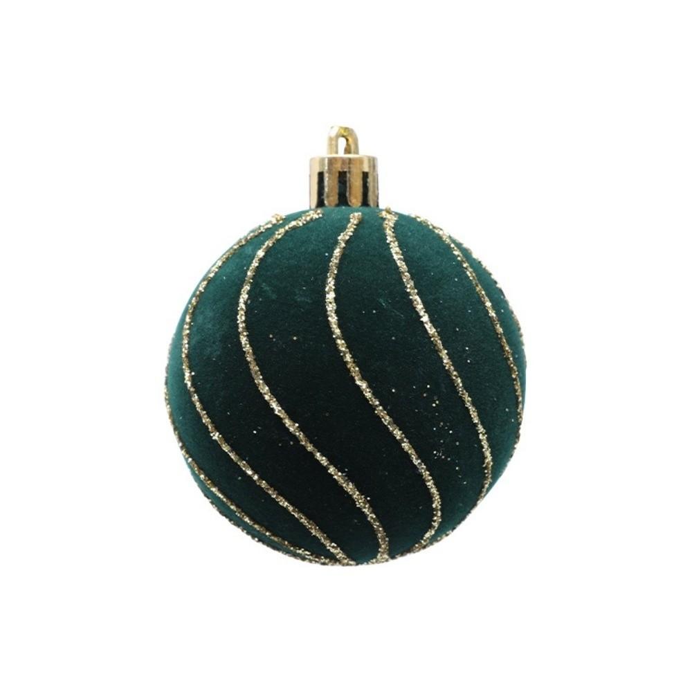 6cm Christmas Balls Set Flocking Xmas Tree Pendants Christmas Spheres Pendant  Party Favors