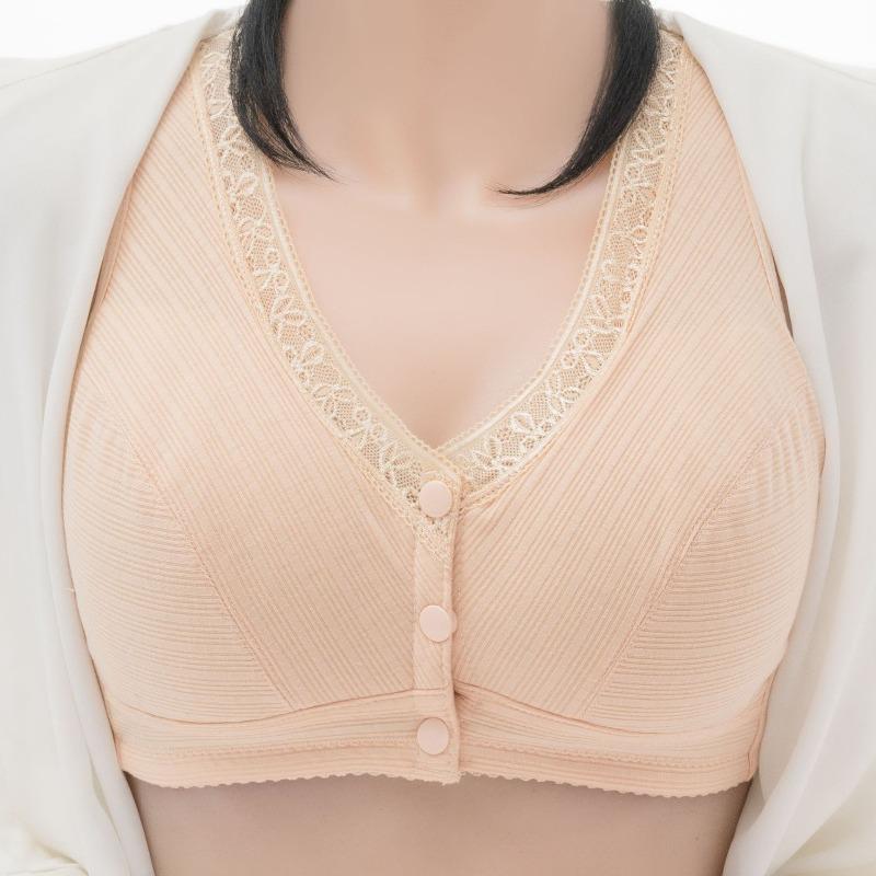 Mom Underwear Threaded Bra Medium and Old Vest Bra Front Buckle No Steel Rim Soft Cotton Bra