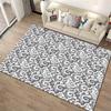 Grey Abstract Cloud Pattern Rug Non-slip rug suitable for living room and bedroom sofas