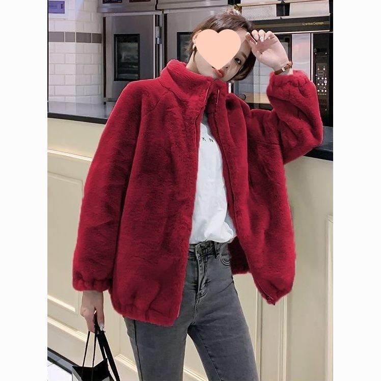 Velká velikost zesílená oboustranná fleecová bunda fleece teplý kožíšek top podzim a zima nový stojáček kardigan volný korálový fleece