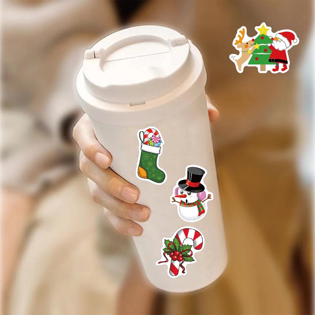 100 Christmas Stickers, Backpack Decorations, Cartoon Stickers, Refrigerator Stickers