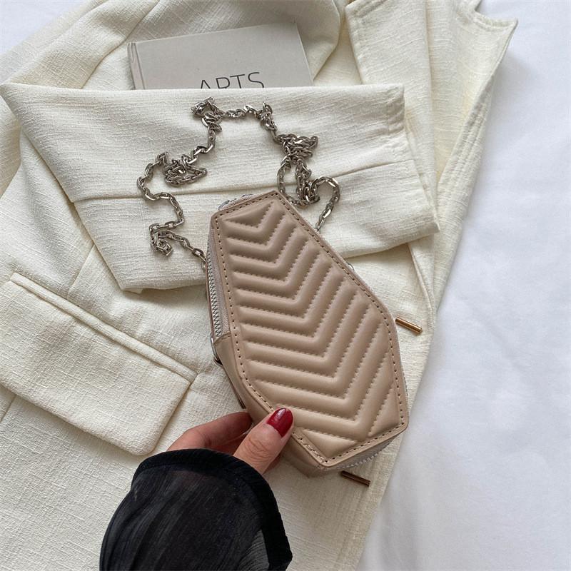 Schicke mittelgroße PU-Umhängetasche mit eleganter Kette für den täglichen Gebrauch