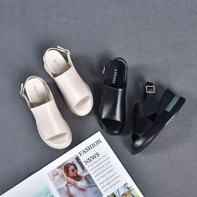 WTEMPO Sandály na klínku Dámské Letní Jednobarevné Muffinová Silná Podrážka Rybí Tlama Jednořádkové Šněrovací Otevřená Špička Měkká Podrážka Pohodlné Sandály na Vysokém Podpatku