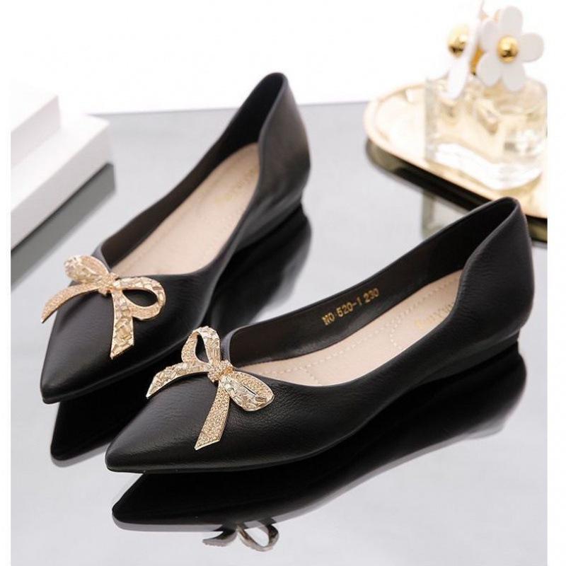 Shallow Mouth Flat Sole Women's 2024 Spring Autumn New Pointed Versatile Soft Sole Daily Flat Sole Women's Shoes Zapatos Mujer