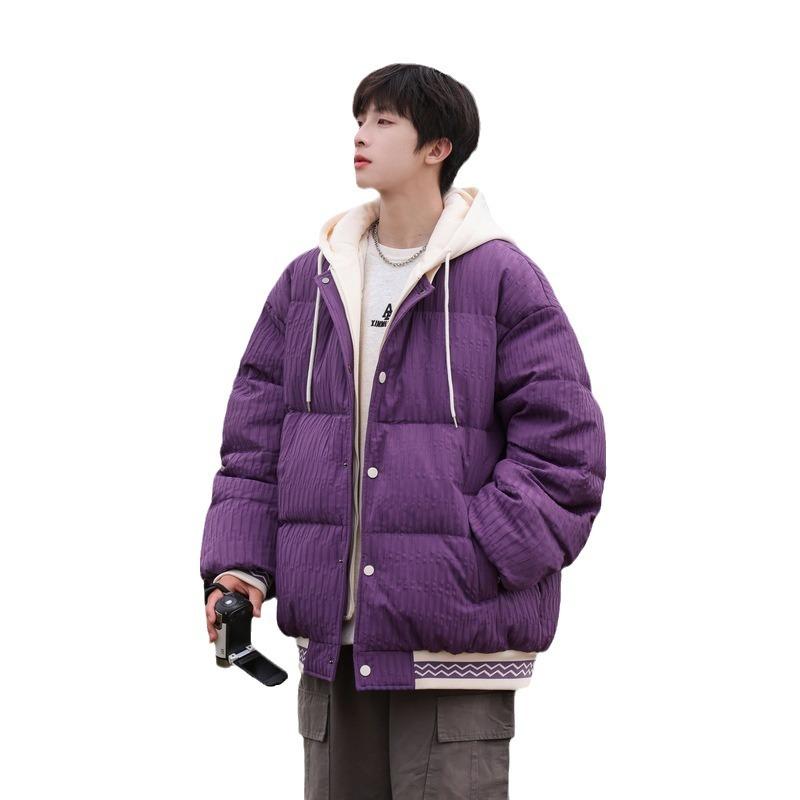 Fashionable and trendy fake two-piece versatile 90 white duck down jacket for men and women, youth casual warm jacket