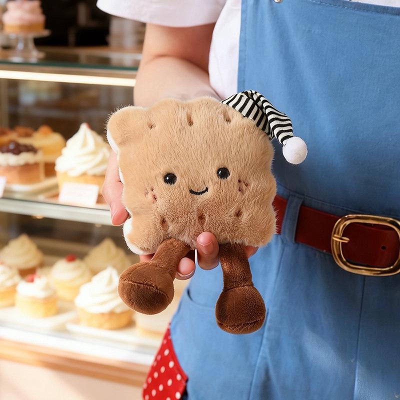 Creative Dumpling Plush Toy & Biscuit Magnet Set - Cute Gift for Children