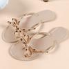 Fashion Flip-flops Women's 2025 Summer Jelly  Pvc Sandals Caregiver Shoes Women's Flats Womens Affordable Knot Fashion Plastic Slippers