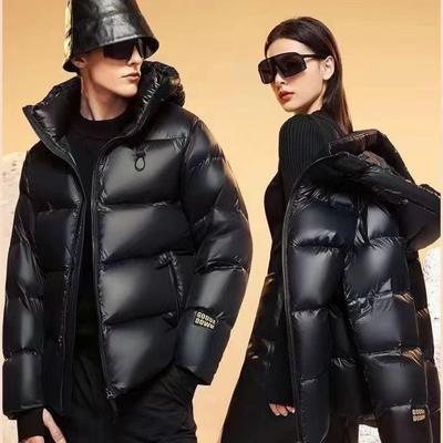 Autumn And Winter Black Gold Down Jackets For Men And Women, Fashionable Loose Thickened Jackets And Jackets