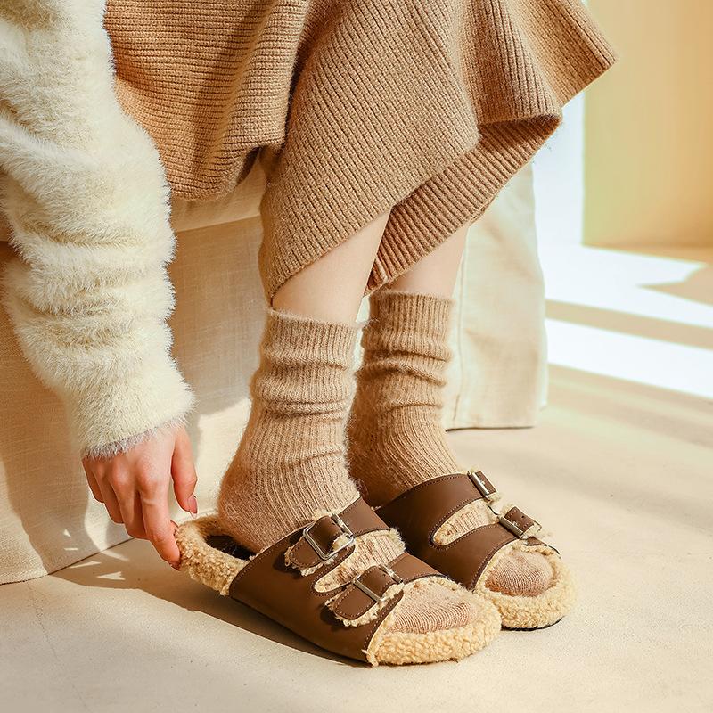 Dámské vlněné ponožky Teplé zimní Silné Kašmírové Chlupaté Ležérní Jednobarevné Pohodlné Domácí Ponožky Měkké Dlouhé Termální Vysoké Kvality