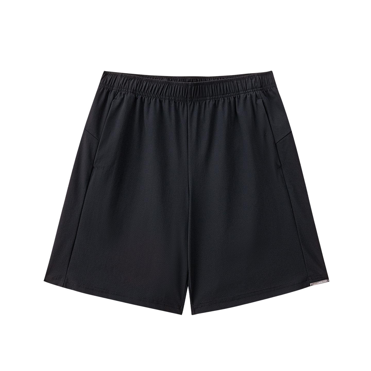 Anta Training Series Cool Feel Mens Knitted Five-Point Sports Shorts Men shorts Basic-Black 152637311-1 S