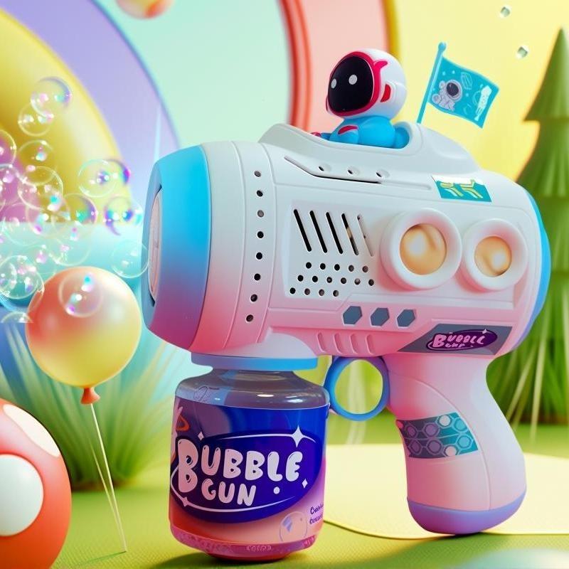 Hot Stitch Electric Bubble Gun Kids Toy Bubbles Machine Automatic Soap Blower With Light Outdoor Toy Boys Girls Birthday Gift