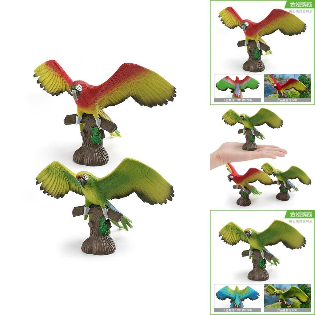 Lifelike Parrot Figurine For Children Cognitive Development Beautiful Plastic Design