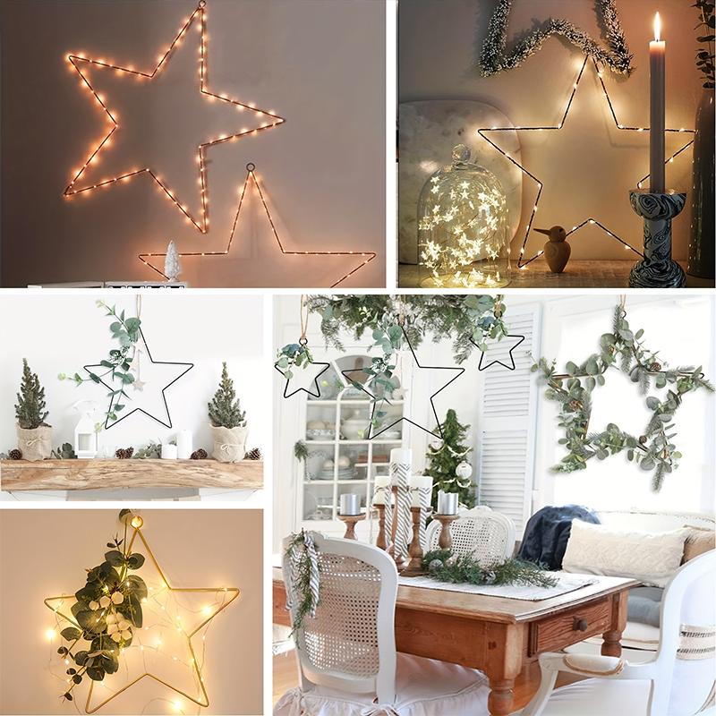 Fünfzackiger Stern hängendes Eisen DIY Metalldekoration Handwerksdekoration handgefertigter Ring Feiertag 10/20/25/30cm