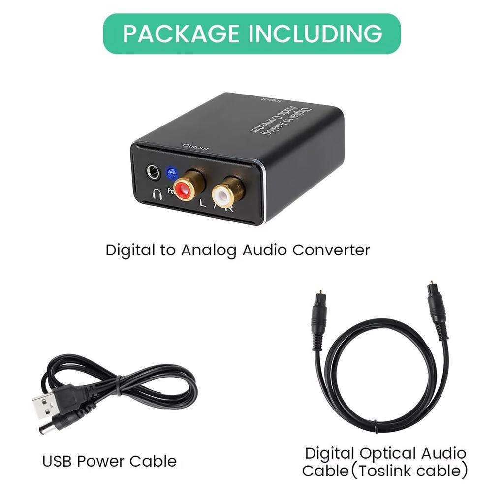 Digital Coaxial Optical To Analog 3.5mm Headphone Jack Converter Optical Audio Adapter for Toslink RCA