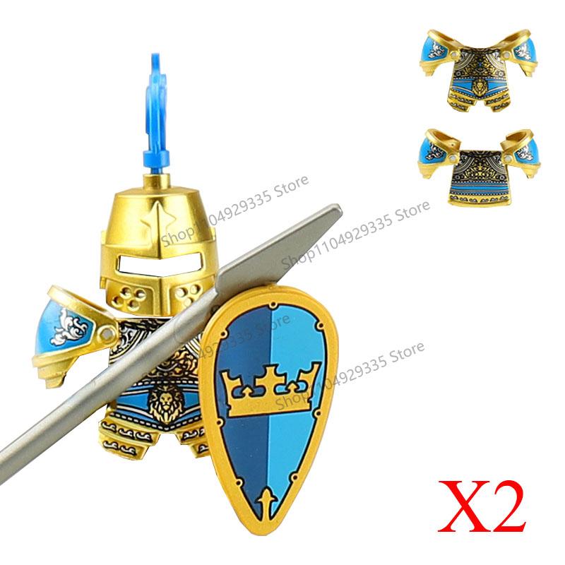 Medieval Military Soldiers Figures MOC Building Blocks Castle Black Eagle Wolf Octopus Griffin Ancient Knight Waffen Bricks Toys