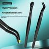2/3/5Pcs Tweezers With Rubber Tips Stamp Clip False Eyelash Tweezers Rubber Pvc Flat Tip Bent Tip Tweezers Clamping Tool