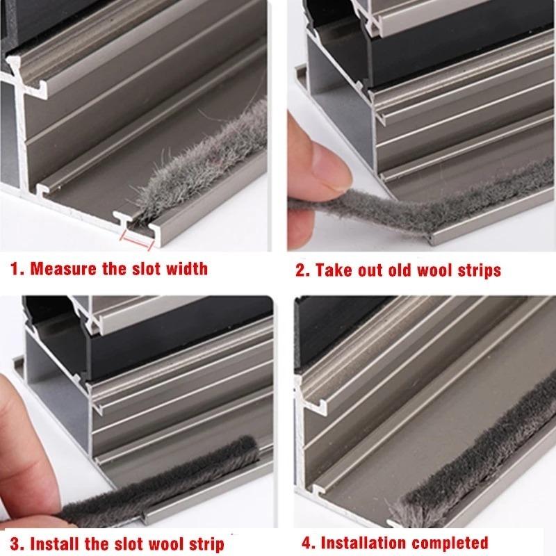 5/1/0.5M Self Adhesive Door Window Sealing Strip Soundproof Brush Seal Weather Stripping Mousse Acoustique Foam Filler