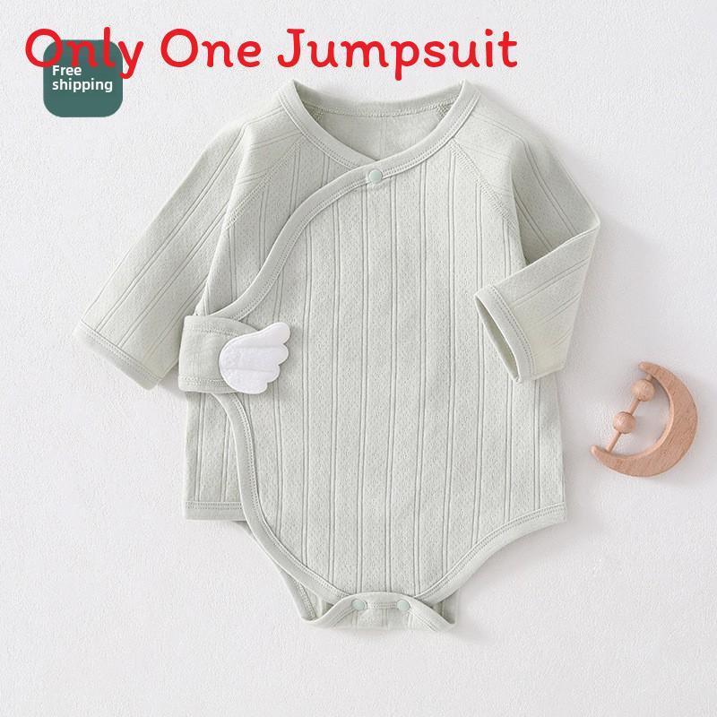 Baby Baumwoll Strampler mit langen Ärmeln und Windelhülle für Neugeborene und Säuglinge