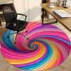 1pc Colorful Swirl Pattern Chair Carpet for Office, Round Non-Slip Durable Large Size Office Carpet, Suitable for Office, Beautiful Decoration