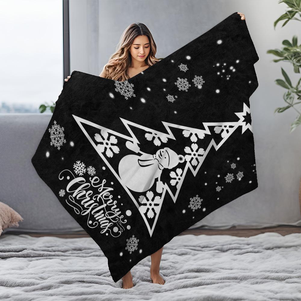 Tuniu Niedlicher Schneemann Weihnachts-Kuscheldecke für Sofa Bett Schlafzimmer Dekoration Geschenk