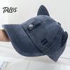 Cat Ear Trucker Hat Hat, Baseball Cap with Detachable Sunglasses, Funny Aviator Style Adjustable Pilot for Outdoor Travel UV Protection Sun Sunglasses