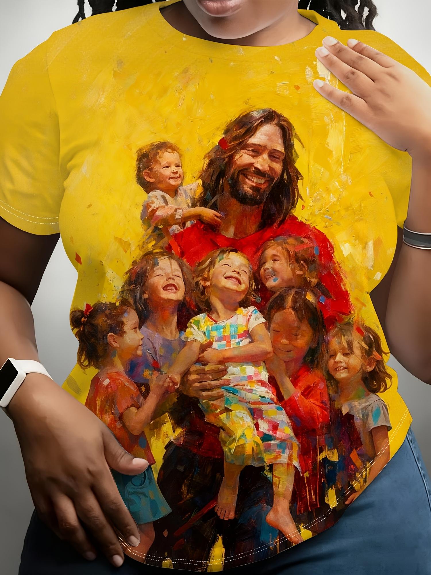 

Women s T-shirt with Faith-themed and Oil Painting Style Print. Warm and Cozy Design. Round Neck. Short Sleeves. Soft and Comfortable Fabric. Machine M дубильная кора