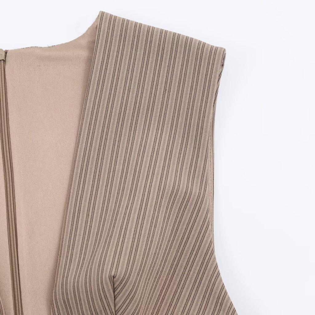 European Style Striped Spring Dress for Women 2026