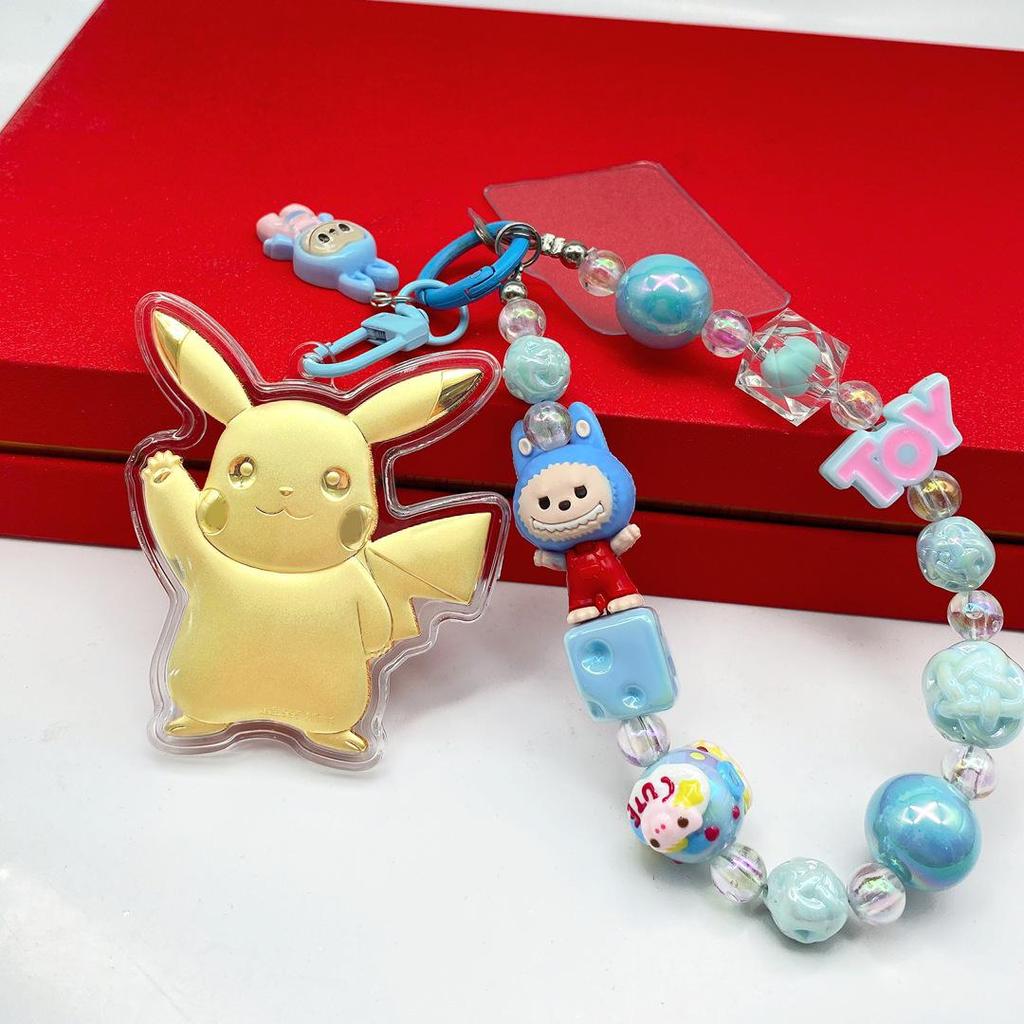 2026 Year of the Horse Wealth Charm Cute Gold Phone and Bag Lanyard with Cartoon Sticker Gift