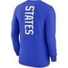 Nike Solid Color Letter Print Long Sleeve T-Shirt Men Tops Blue DH9871-452