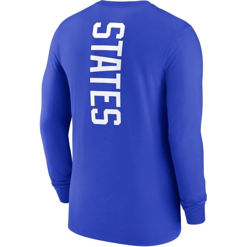 Nike Solid Color Letter Print Long Sleeve T-Shirt Men Tops Blue DH9871-452