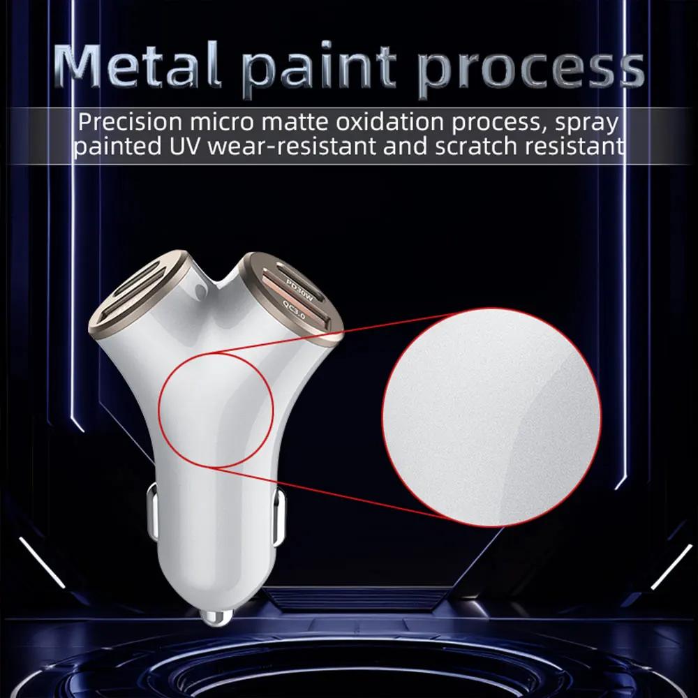 Fast Charger 4 Ports PD USB 240W Super Car Charger Phone Type-C Adapter Quick Charging in Car for iPhone 14 15 Pro/Max Samsung