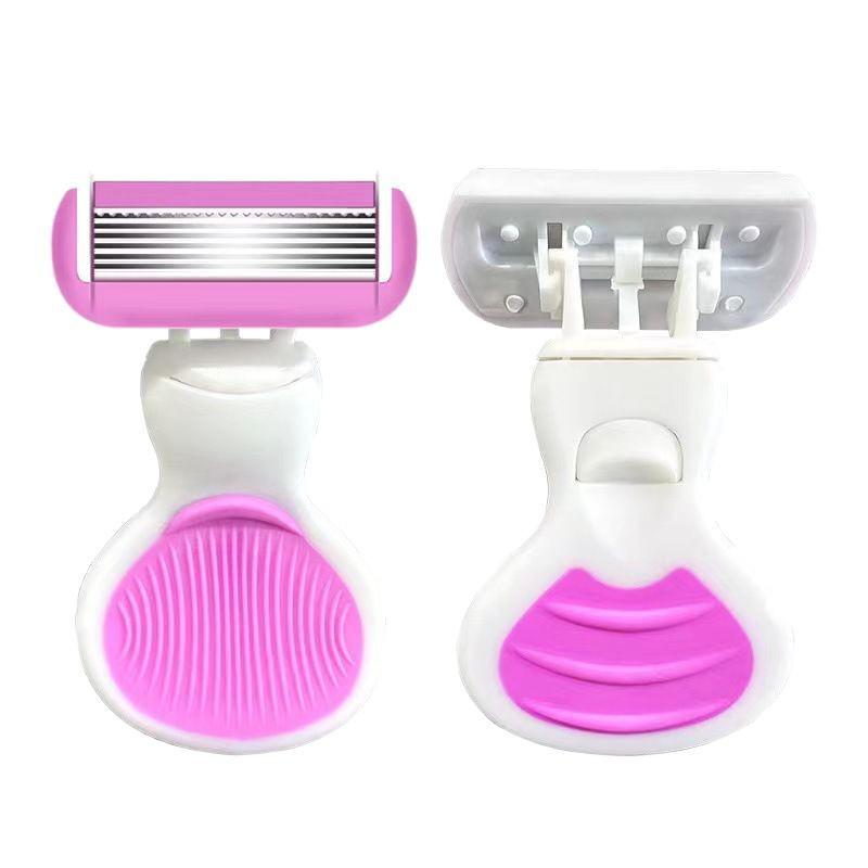Fashionable 6-Layer Women's Manual Razor for Armpit, Leg, and Body Hair Removal