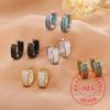 Bijoux en Argent Sterling 925 Boucles d'Oreilles Créoles de Luxe en Cristal Zirconium pour Femmes Bijoux de Mariage Fête Pour Filles Cadeau d'Ami