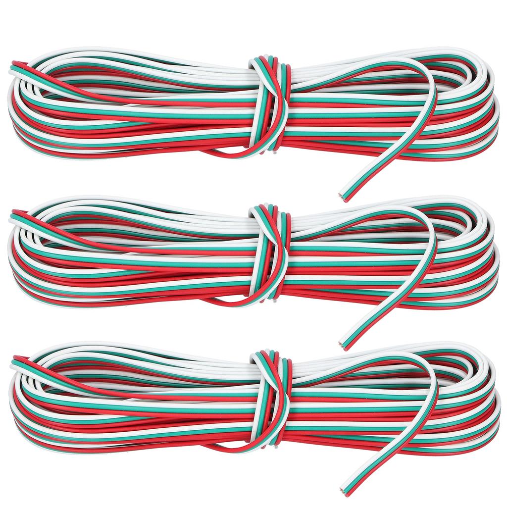 3pcs 32.8ft 3?Pin Extension Cable Pure Copper Core 22# Connection Cord Wire for LED Strip Light