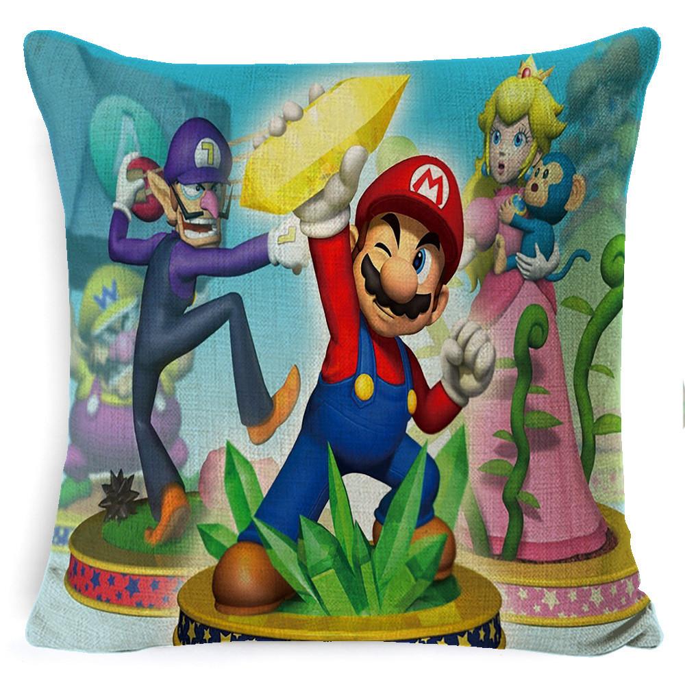 Super Bros Mario Pillow Cover Car Home Living Room Sofa Bedroom Cover Cushion