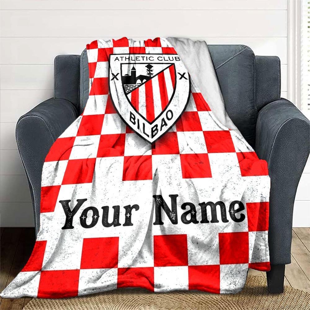 Name Custom Athletic Club Print Flannel Blanket High Quality Warm Comfortable Cover for All Seasons Perfect for Gifts Home Decor