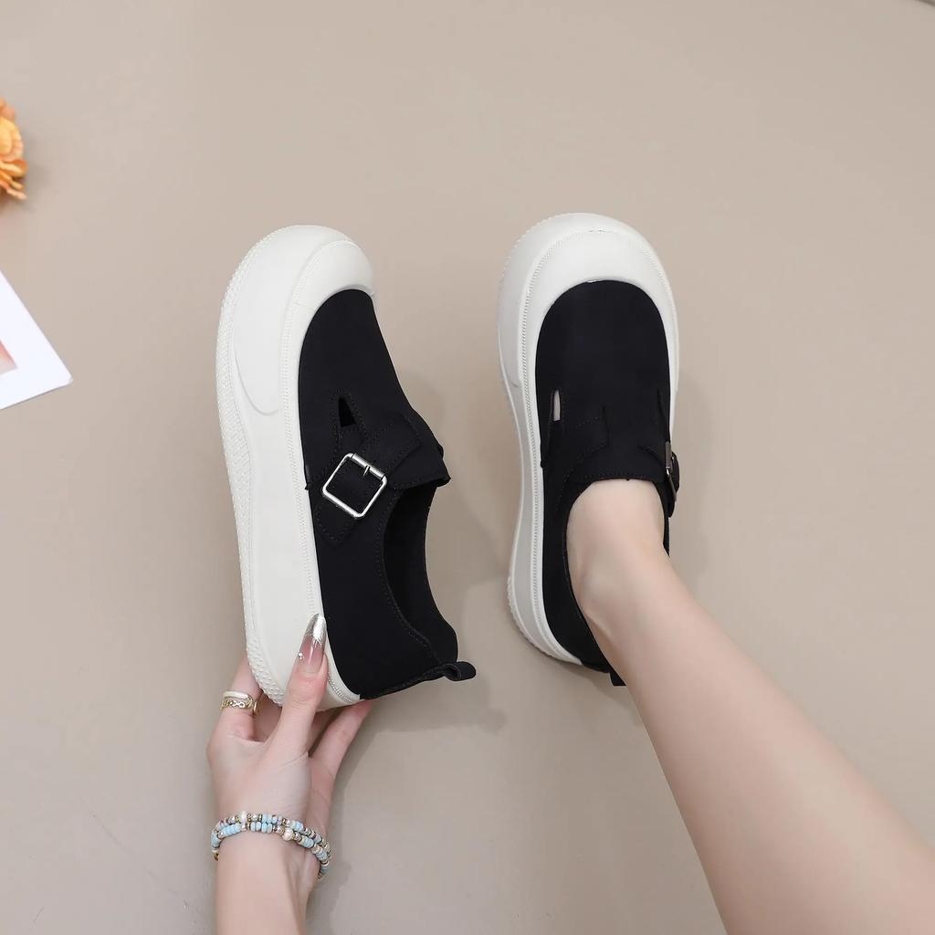 Fashion Round Toe Slip On Shoes for Women Casual Trends 2025 Vulcanized Shoe Original 39 Korean Designer Luxury Deals New Woman Footwear