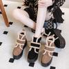 Snow Boots 2025 New Short Boots Women's Fashion Cotton Boots Velcro Platform Muffin Shoes Korean Warm Winter New