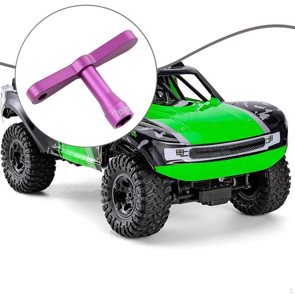 RC Car 7mm Hex Sleeve Wheel Nut Spanner Metal Multifunctional Professional Repair Tool T Handle