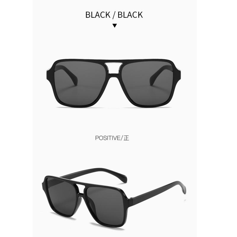 Women's sunglasses, men's and women's square double-beam sunglasses, retro large-frame pilot sunglasses.
