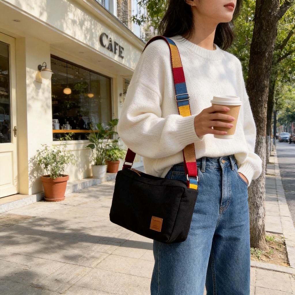 Nylon Casual Large Capacity Womens Bag With Zipper Closure For Daily Use