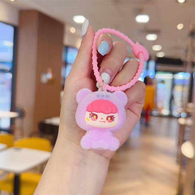 Lamb Wool Coin Purse Cartoon Keychain Pendant - Plush Storage Bag