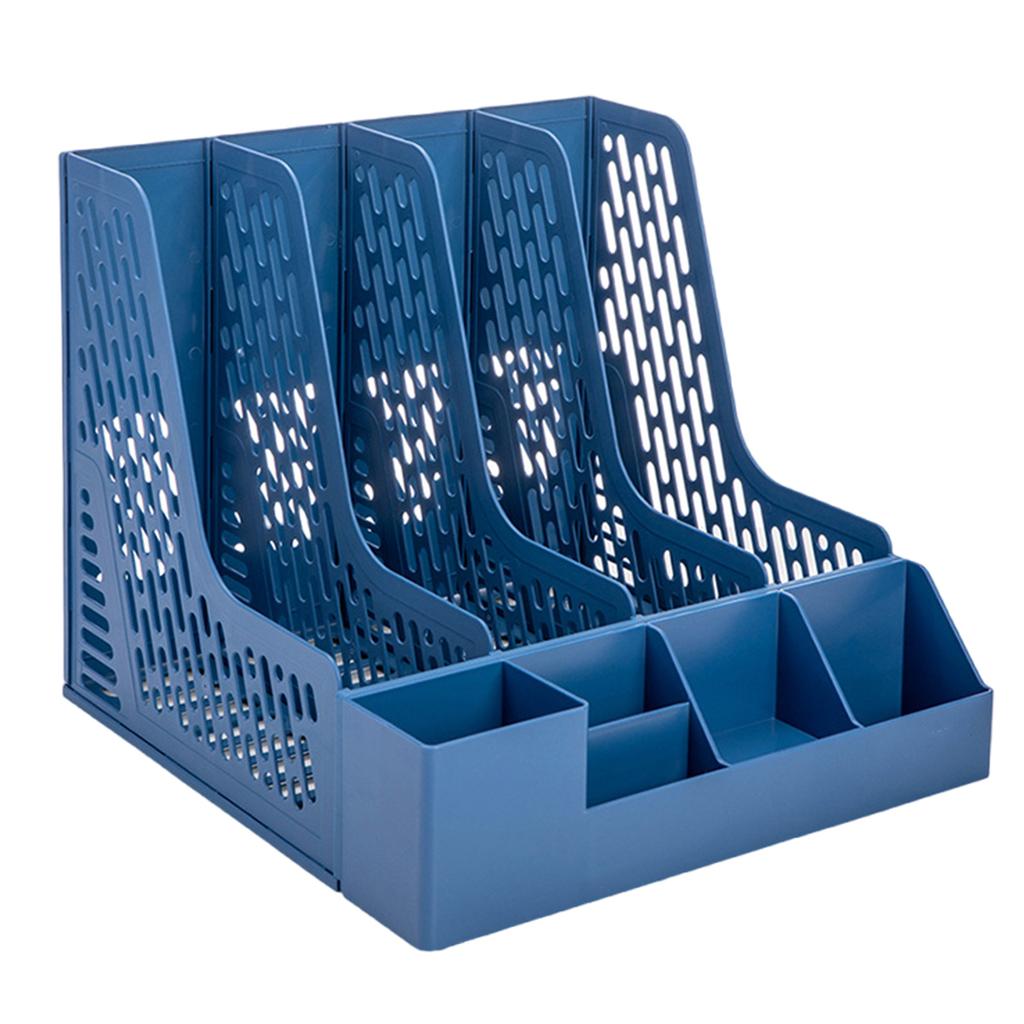 Vertical Magazine File Holders Book Holders 4 Compartments Vertical Magazine File Holders for Office Organization