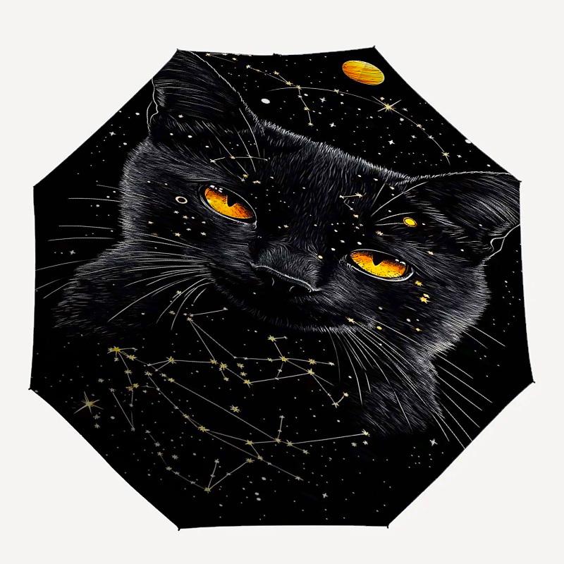 

1pc cat constellationsOpen/Close Umbrella-Windproof, Compact Travel Umbrella, Sturdy 8-Rib Shaft, Outdoor Accessory1198