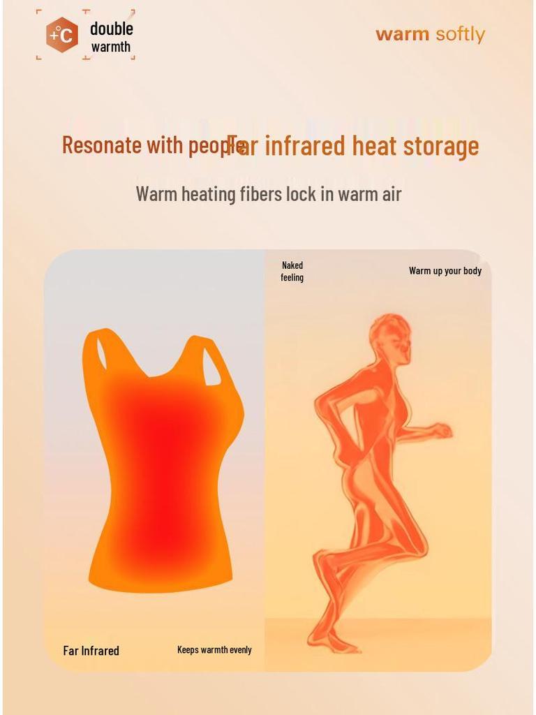 Women's 7A Antibacterial Thermal Shaping Vest with Chest Pad - Autumn/Winter Warmth