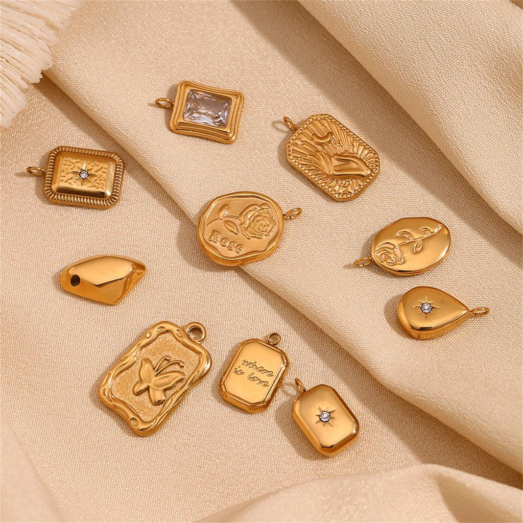 DIY Jewelry Making Necklace Pendant Practical Stainless Steel Gold Tone Pendant Charms For Handmade Accessories