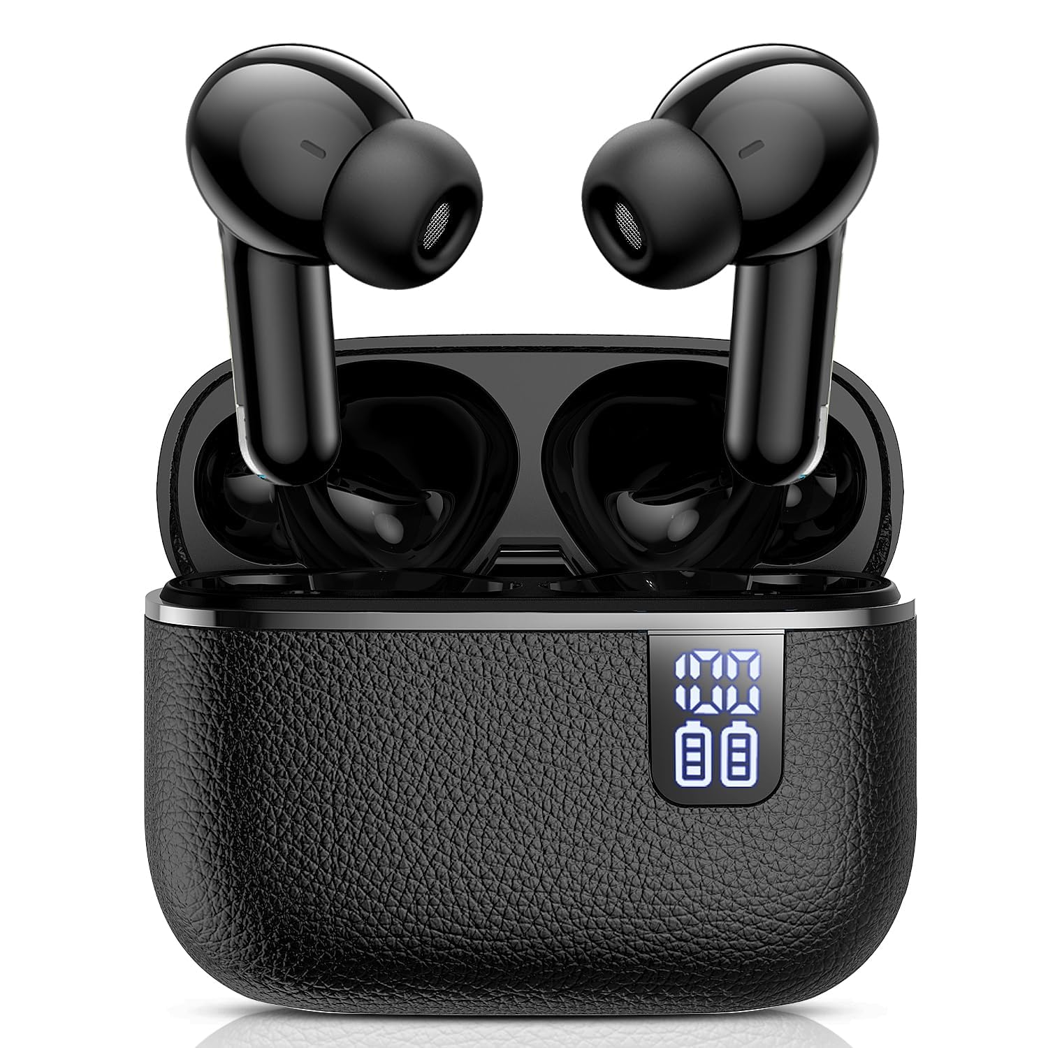 

[New in 2025 - AI Noise Cancelling] Wireless Bluetooth Earbuds, Compact and Lightweight, Noise Cancelling, Waterproof, Long Playtime (60 Hours),