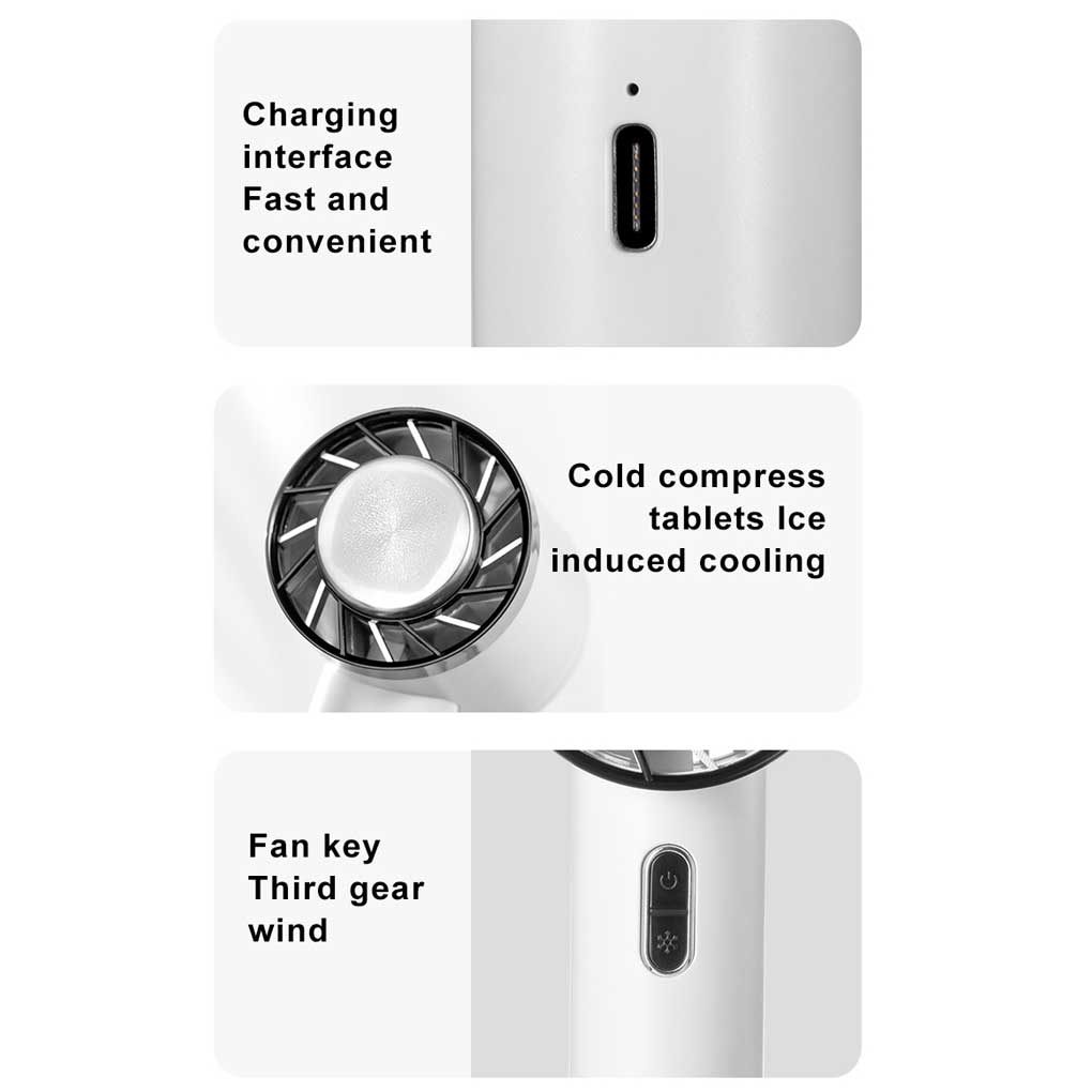 Mini Cooling Fan Personal Rechargeable Adjustable Portable Household Handheld Plastic Multifunctional Walking Neck Air Cooler